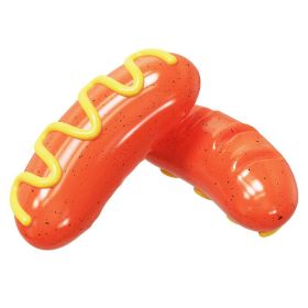 2023 New Sausage Dog Chew Toys TPR Indestructible Dog Toothbrush Toy Squeaky Fun Interactive Dog Toy for Small Medium Large Dogs