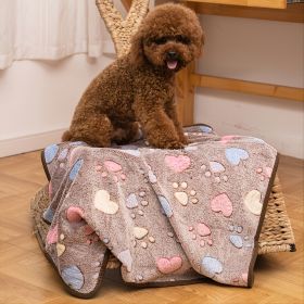 Prt Soft Brown Heart Claw Print Pet Rug For Dog And Cat S 23in*16in M 30in*20in L 41in*30in